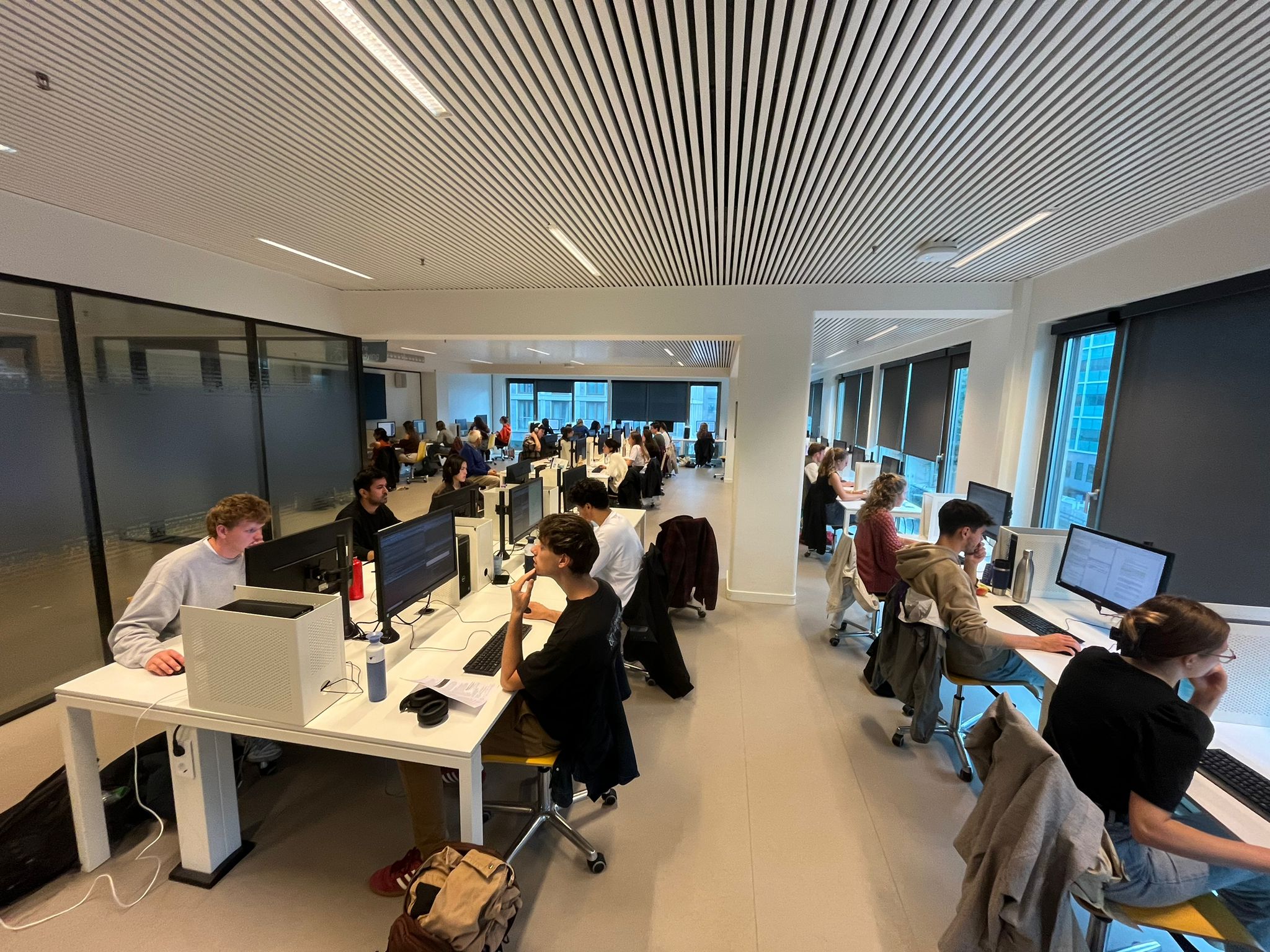 Students engaged in a statistics course